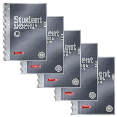 Brunnen 5x Collegeblock »Student Premium anthrazit« A4 kariert 5 x 5 mm Image
