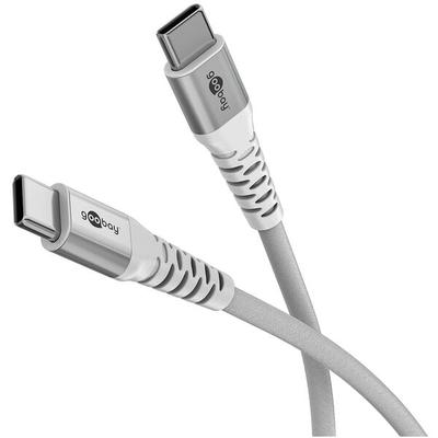 goobay USB-Textilkabel USB 2.0 C-Stecker 0.5 m weiß