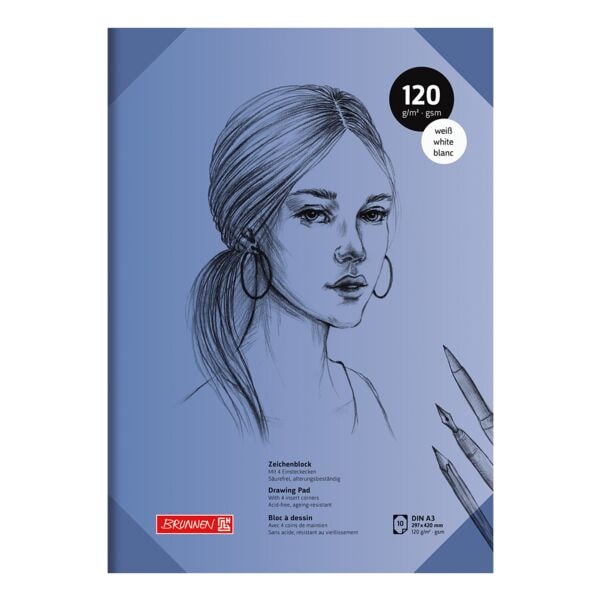 Brunnen Zeichenblock A3 120 g/m² 10 Blatt, 29.7x42 cm Image