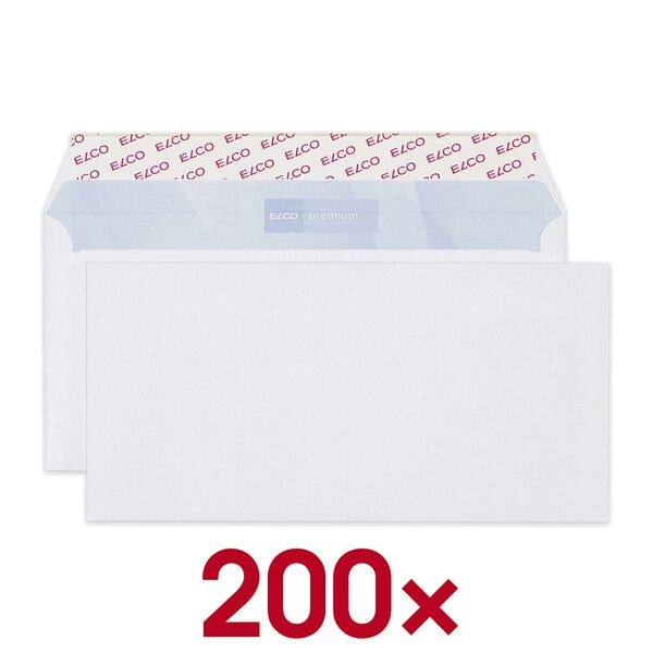 ELCO Briefumschläge Office DIN lang+ ohne Fenster 200 Stück weiß, 22.9x11.4 cm Image