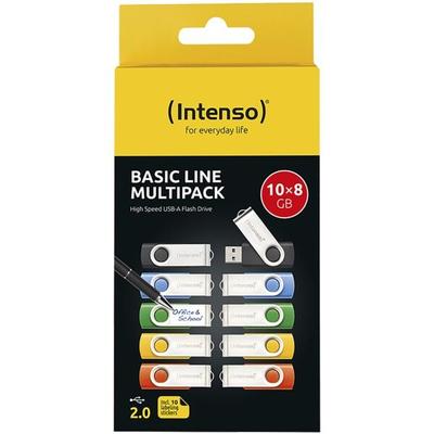 Intenso 10x USB-Stick »Basic Line« 8 GB mehrfarbig, 1.9x1x5.6 cm