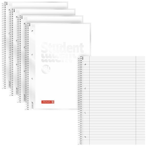 Brunnen 5x Collegeblock »Student White« A4 liniert weiß