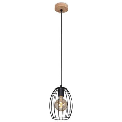 Briloner - Pendelleuchte Hängelampe Drahtschirm Vintage 1xE27 60W Metall-Holz Image