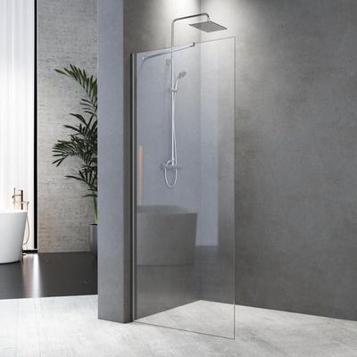 Duschwand 80 x 195 cm Walk in Dusche Walk-In Duschabtrennung Glaswand mit Stabilisierungsstang 5mm Image