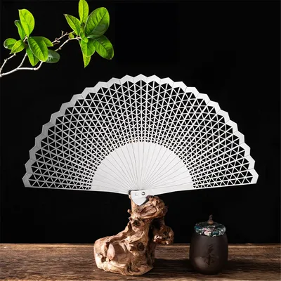 Chinese Ancient Style Fine Steel Folding Fan Hollow Self-Defense Kung Fu Tai Chi Portable Pure Metal Stainless Steel Folding Fan