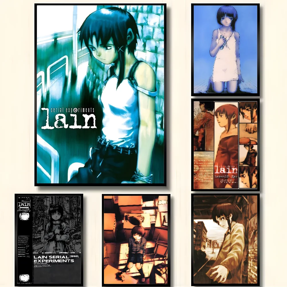 Serielle Experimente Lain Anime-Filmplakat, HD-Kunst, klebrige Wand, wasserdicht, für Zuhause, Wohnzimmer, Schlafzimmer, Bar, ästhetische Dekoration Image