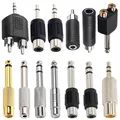5 Pz 6.5/6.35mm Adattatore Audio Stereo Mono TS Interconnessione 1/8 "1/4" Spina Maschio a RCA Femmina Jack connettore Convertitore altoparlante