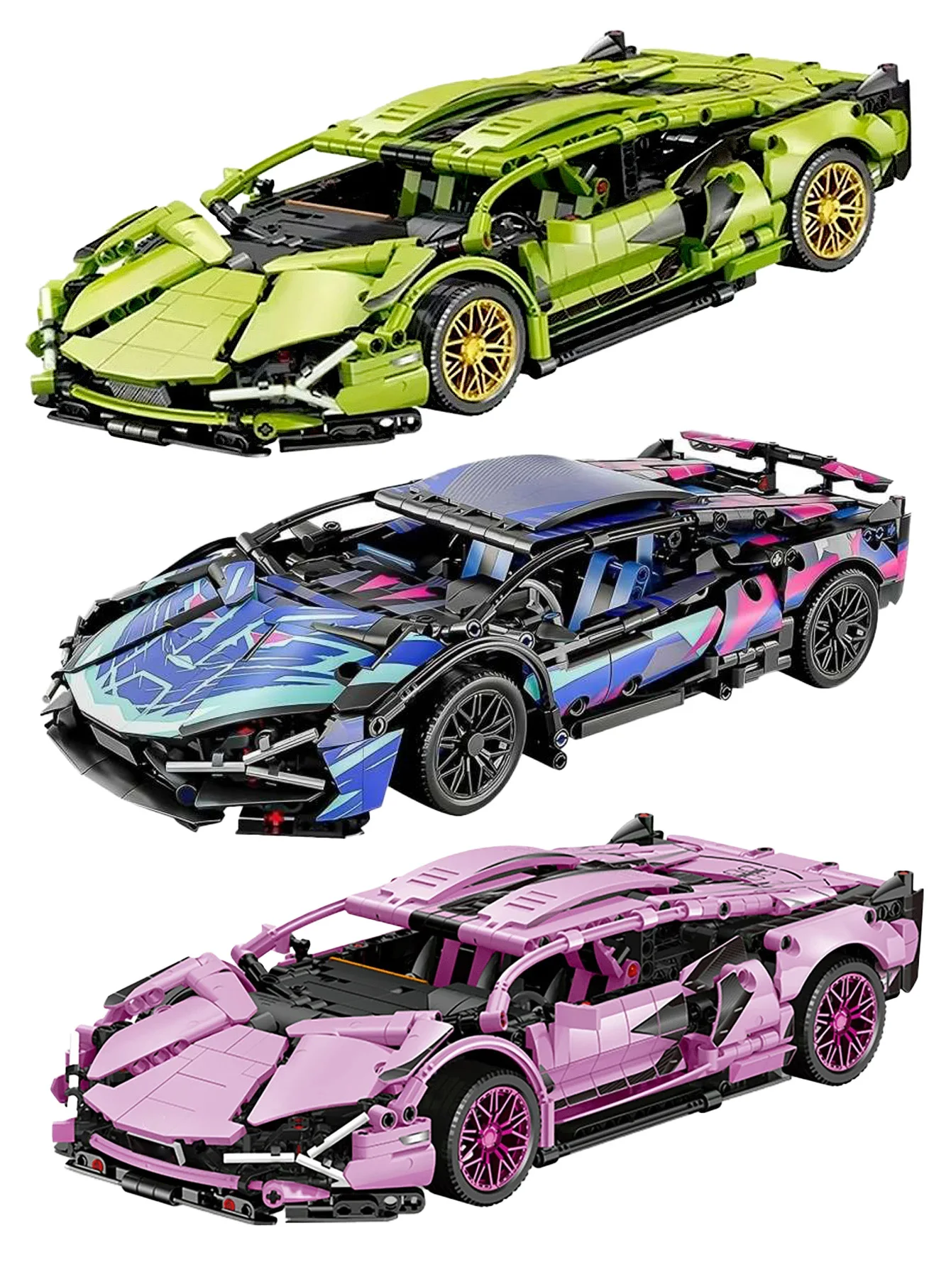 1:14 Rennbaustein-Montagespielzeug, über 1.000 Baustein-Partikel-Sportwagenmodelle, Weihnachtsgeschenk-Dekorationsspielzeug Image