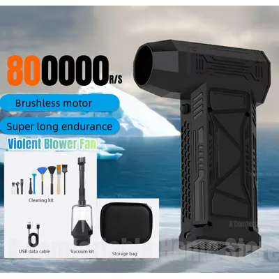 Violent Turbo Fan 800000RPM Bürstenlosen Motor Duster USB Aufladbare Luft Gebläse High-Speed Digital Display Mit Licht Neue Image