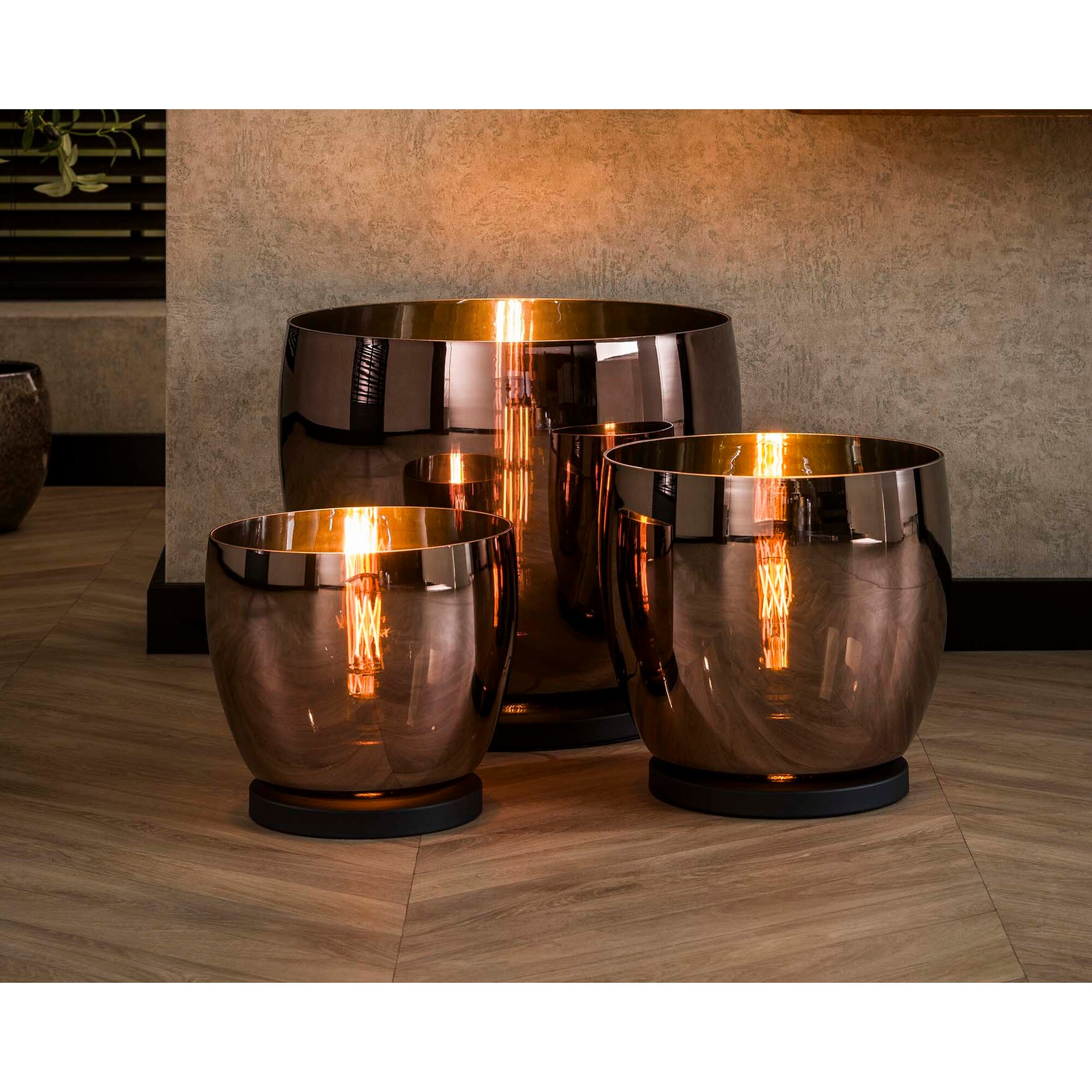 designline »UP« Stehlampe Kupfer Stehlampe XL / mit Beleuchtung rauchgrau