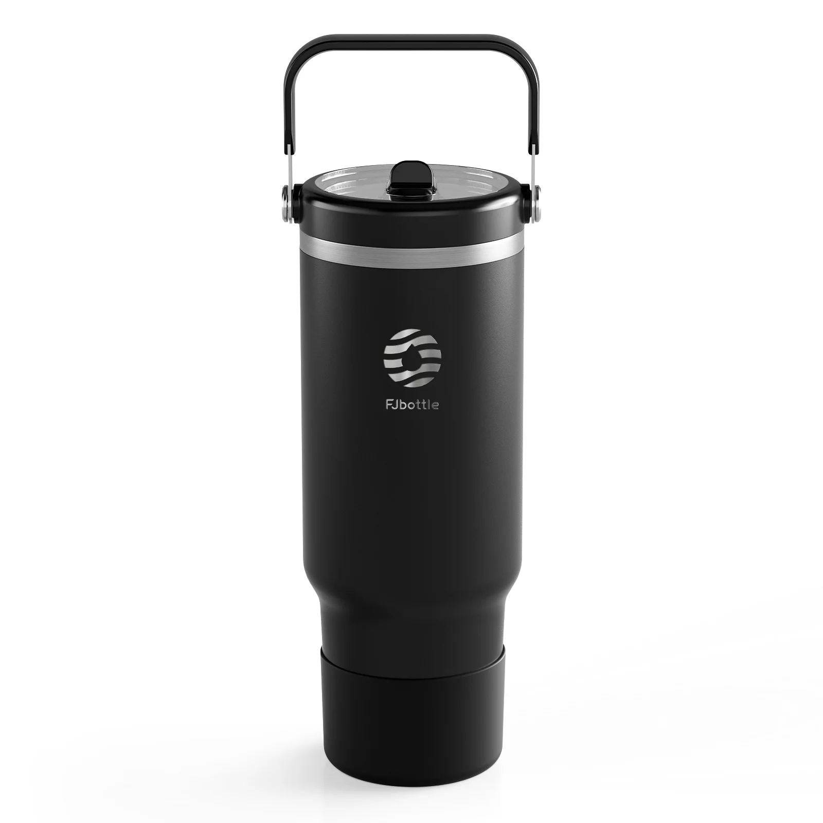 Fjbottle Vakuumbecher mit Strohhalmdeckel, 1200 ml Edelstahl-Kaffeetasse mit Griff, Reisebecher, Isolierflasche, Auto-Wasserflasche Image