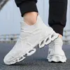 Männer Casual Sport Schuhe Atmungsaktive Gestrickte Stoff Kissen Hohl Sohle Laufschuhe Street Style Turnschuhe Slip-on Gym Socke schuhe