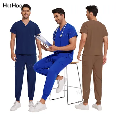 Hot Sale Peelings Uniformen Sets V-Ausschnitt Herren Peelings Spa Uniform Dental Veterinär apotheke Arbeits kleidung Großhandel Krankens ch wester Zubehör