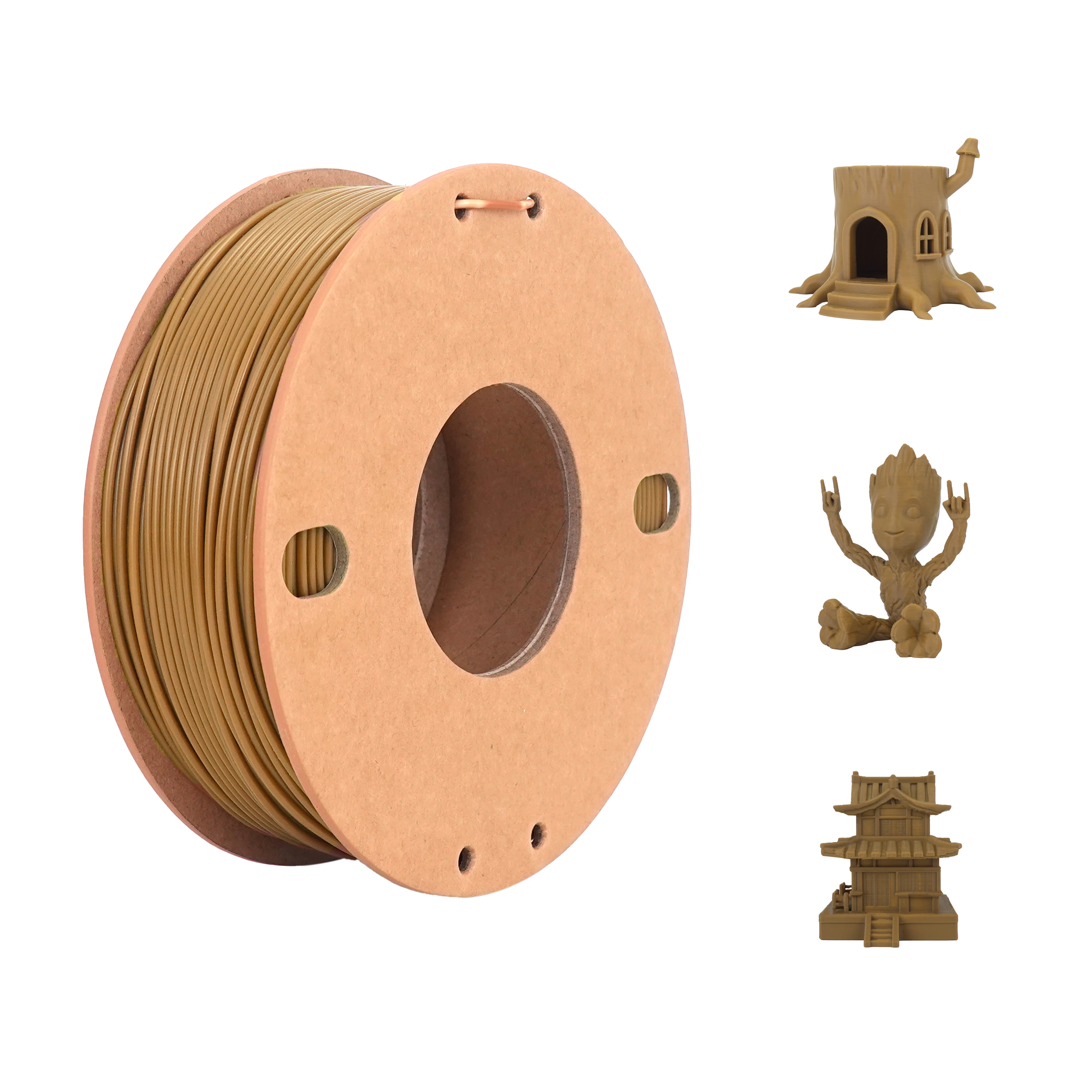 Likesilk Nachahmung von Holzfarbe PLA F 3D-Druckfilament 1,75 mm Maßgenauigkeit +/- 0,02 mm, PLA F 0,25 kg Teakfarbe Image