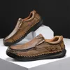 Outdoor-Lederschuhe Neue Herrenschuhe atmungsaktive Herren-Fahrsport-Business-formelle Freizeitschuhe Flache Schuhe Nähen Schuhe Müßiggänger