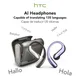 HTC NE23 OWS Cuffie wireless Auricolari per traduzione 6.0 Doppie chiamate con riduzione del rumore Protezione professionale IP55