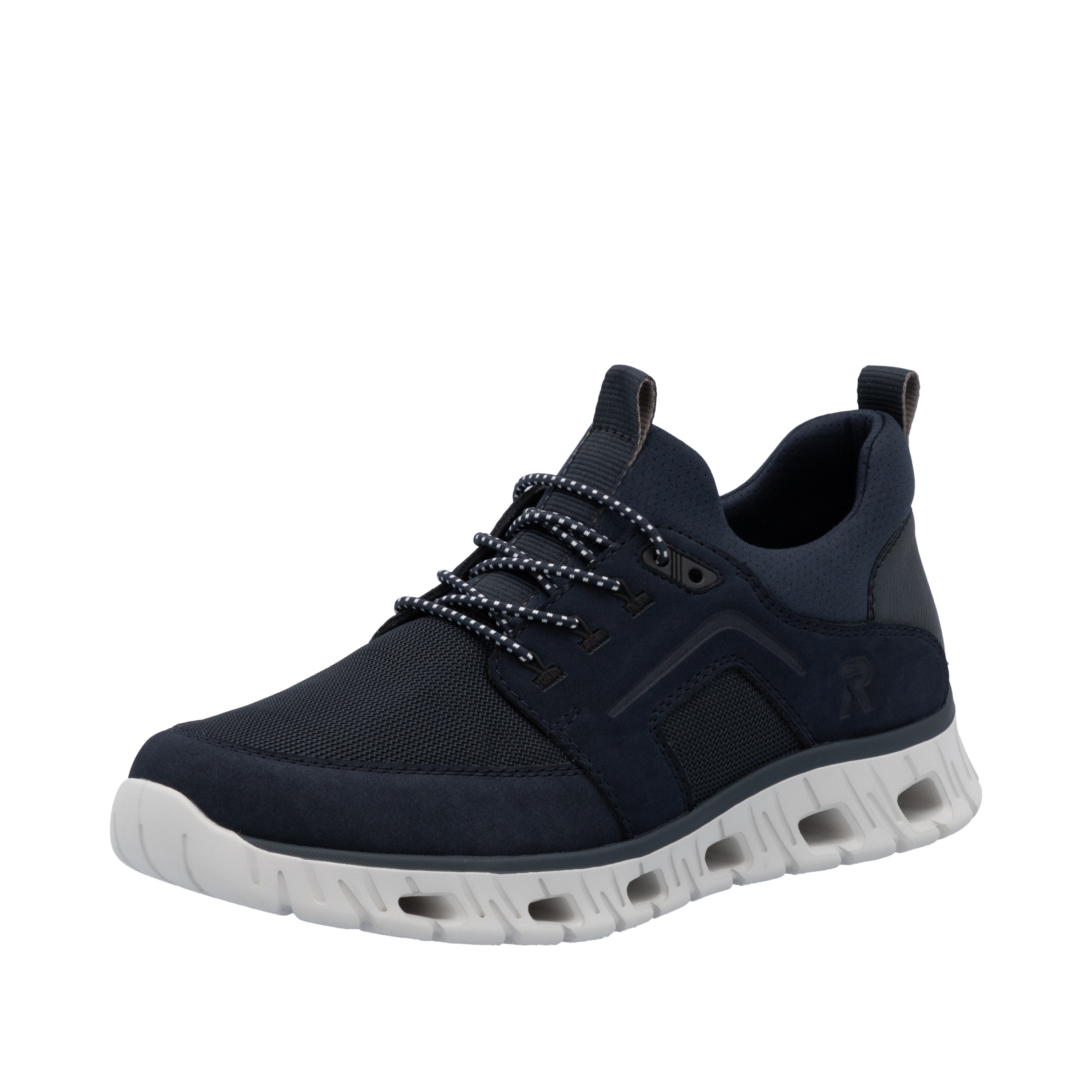 Slip-On Sneaker RIEKER SPORT, Herren, Gr. 40, blau (dunkelblau), Lederimitat, Textil, unifarben, Schuhe, Freizeitschuh, Halbschuh, Slipper mit Anziehlaschen