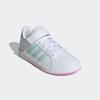 Klettschuh ADIDAS SPORTSWEAR "GRAND COURT COURT ELASTIC LACE AND TOP STRAP", Gr. 38, blau (cloud weiß, semi flash aqua, bliss lila), Synthetik, Textil, sportlich, Schuhe, Design auf den Spuren des adidas Superstar