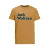 T-Shirt JACK WOLFSKIN "BRAND T M", Herren, Gr. L (52), gelb (mustard), Obermaterial: 100% Cotton organic; Kontrast: 100% Cotton organic, Shirts