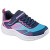 Sneaker SKECHERS "MICROSPEC ADVANCE", Kinder, Gr. 34, bunt (navy, multi), Textil, Lederimitat, kontrastfarbene Details, sportlich, Schuhe, Freizeitschuh mit Klettverschluss, Größenschablone zum Download
