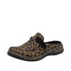 Clog RIEKER, Damen, Gr. 38, schwarz (leo, schwarz), Lederimitat, animal-print, Basic, Schuhe, Hausschuh, Casual-Clog, Sabot, Schlupfschuh mit weicher Innensohle
