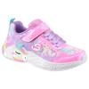 Sneaker SKECHERS "UNICORN DREAMS", Kinder, Gr. 35, bunt (pink, multi), Textil, Lederimitat, kontrastfarbene Details, animal-print, casual, Schuhe, Klettschuh mit Einhorn, Größenschablone zum Download