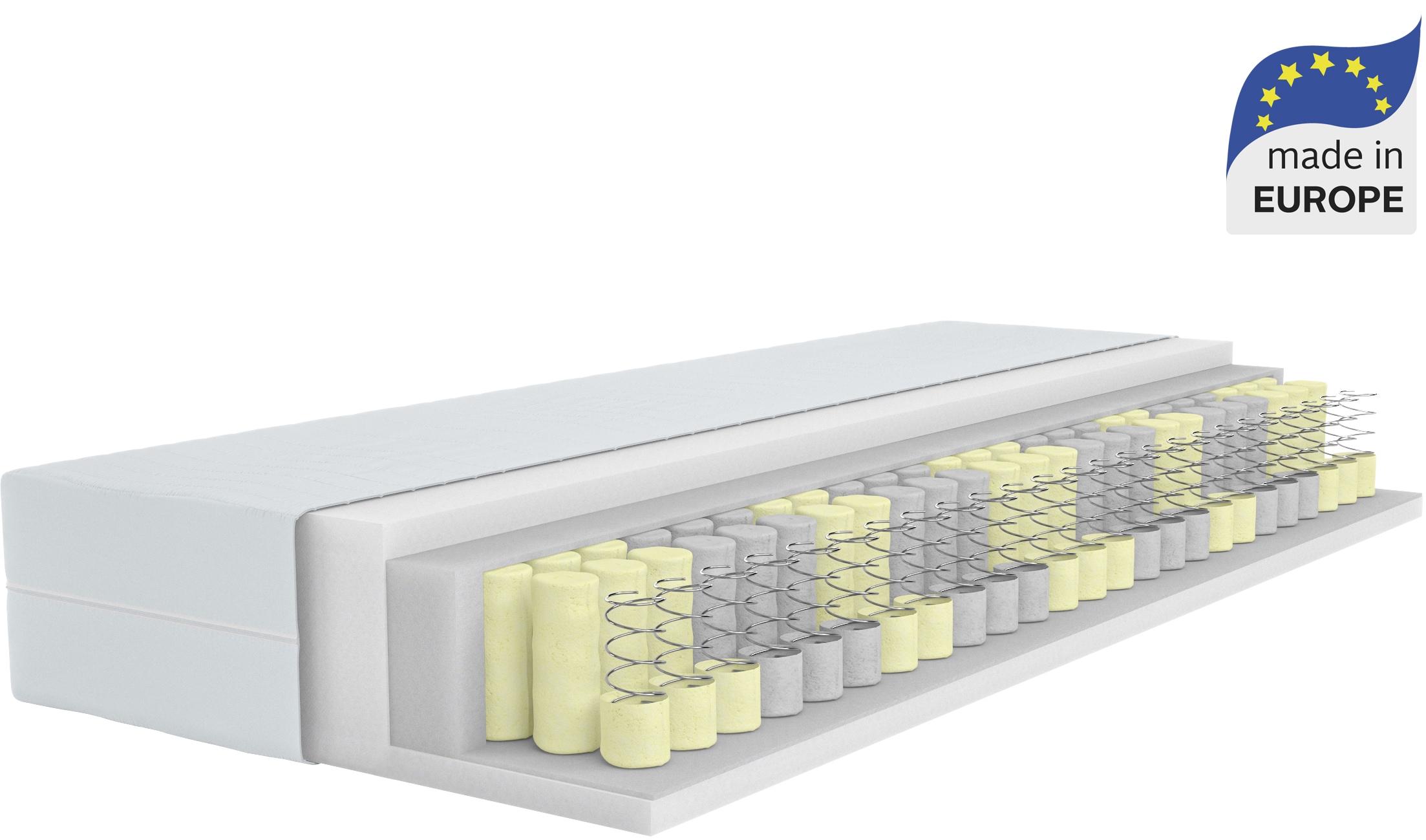 Taschenfederkernmatratze ÄLGDRÖM "NEUHEIT: Tinden 26, 7 Zonen Matratze 90x200 cm, 140x200 cm & mehr", weiß, B:120cm H:26cm L:200cm, Bezug: 100% Polyester. Steppfüllung: 100% Polyester, Matratzen, Wendematratze H2/H3/H4, ergonomisch, 500 Federn (bei...