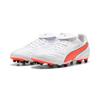 Fußballschuh PUMA "KING LIGA FG/AG", Gr. 46, puma weiß, glowing rot, puma schwarz, Synthetik, sportlich, Schuhe, für Rasenplätze