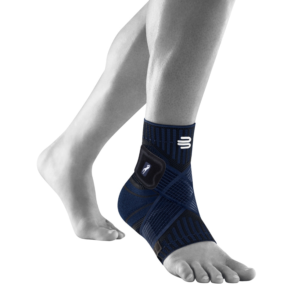 Sprunggelenkbandage BAUERFEIND "Sports Ankle Support rechts", Herren, Gr. L, blau (navy), Obermaterial: 57% Baumwolle, 41% Polyester, 2% Elasthan, Bandagen Image
