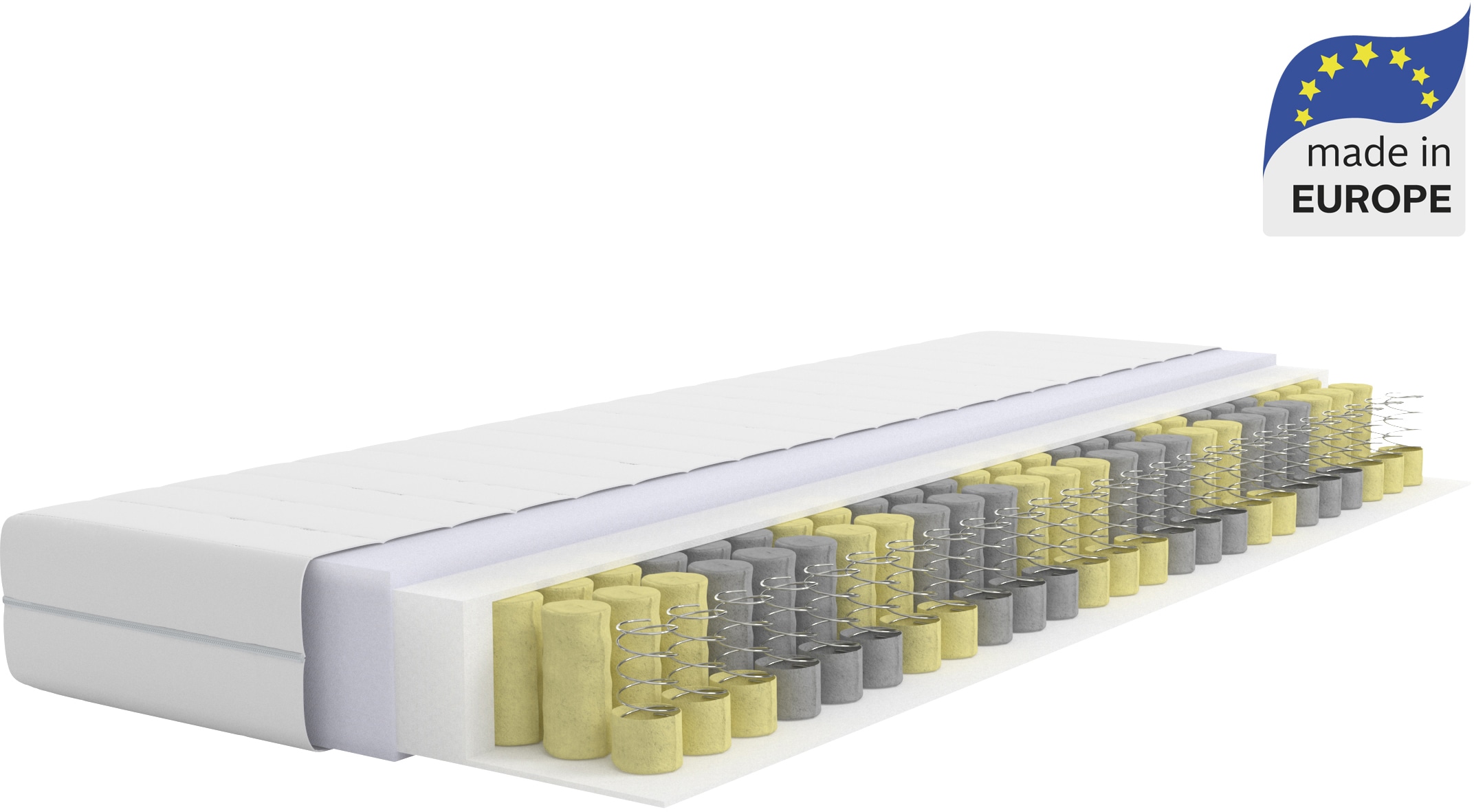 Taschenfederkernmatratze ÄLGDRÖM "NEUHEIT: Tinden 22, 7 Zonen Matratze 90x200 cm, 140x200 cm & mehr", weiß, B:100cm H:22cm L:200cm, Bezug: 100% Polyester. Steppfüllung: 100% Polyester, Matratzen, Taschenfederkernmatratze, Wendematratze H2/H3/H4,...