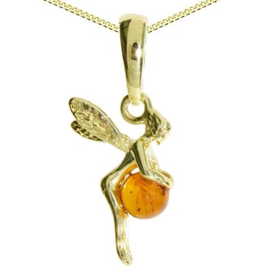 Kette mit Anhänger OSTSEE-SCHMUCK "Ostsee-Schmuck Kette mit Anhänger Elfe Kette mit Anhänger Elfe" Gr. 42, gold (goldfarben), Halsketten, Damen, 42cm, Gelbgold 333, L: 42cm Image