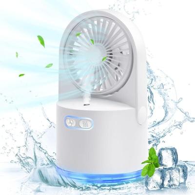 CSPARKV Mini-Tischventilator, tragbarer USB-Ventilator mit kühlem Nebelspray, 3 einstellbare Image