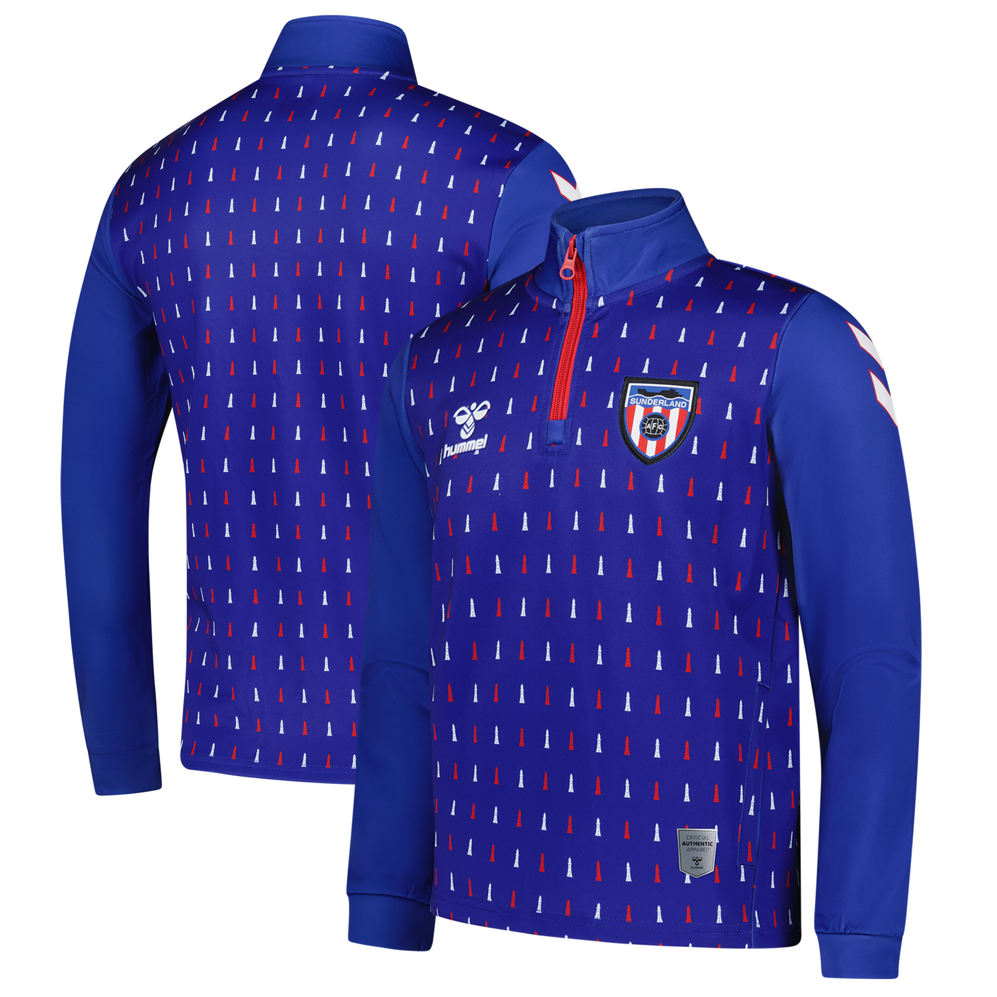 Sunderland Hummel Auswärts-Pre-Match-Halbreißverschluss – Blau Image