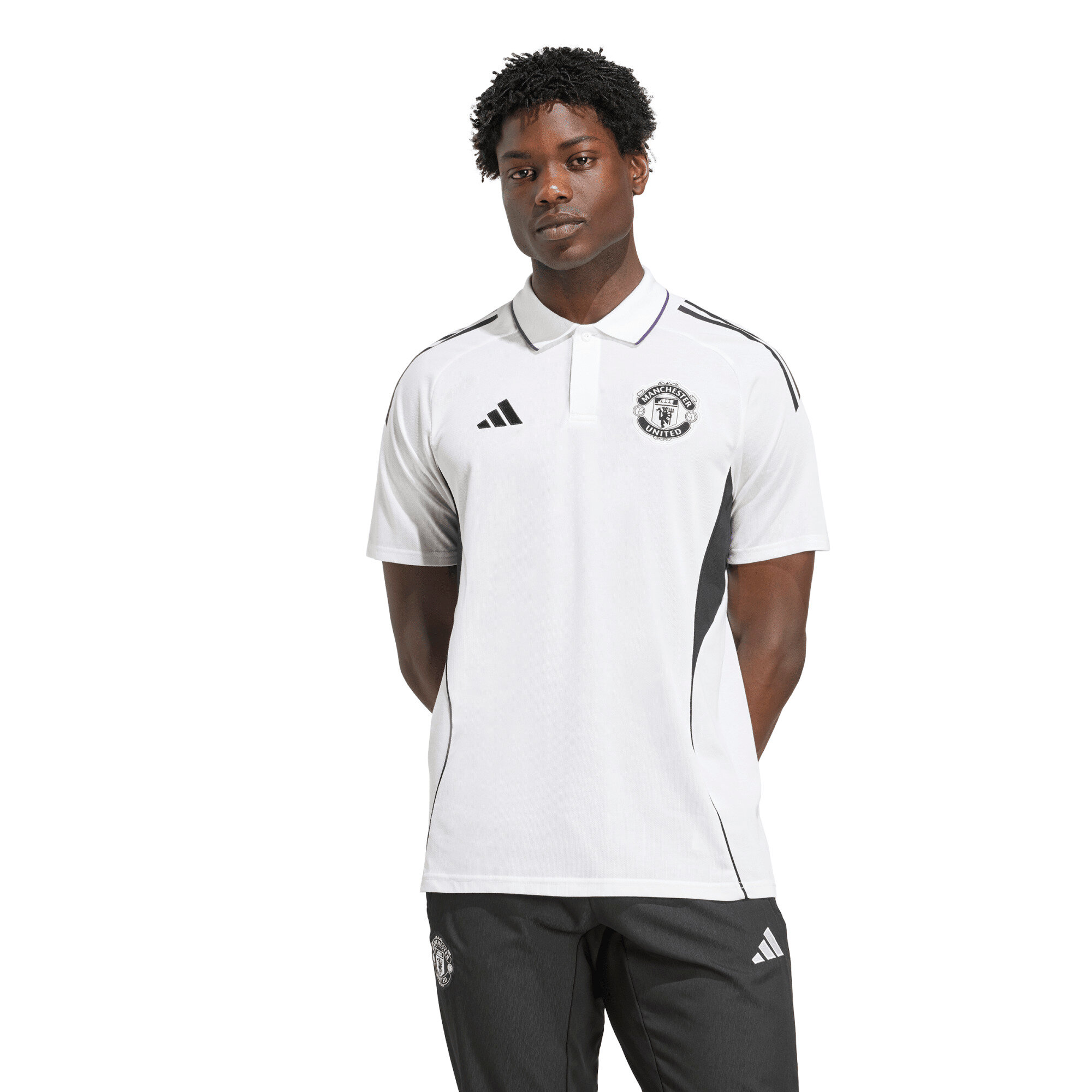 Manchester United adidas Trainingspolo – Weiß Image