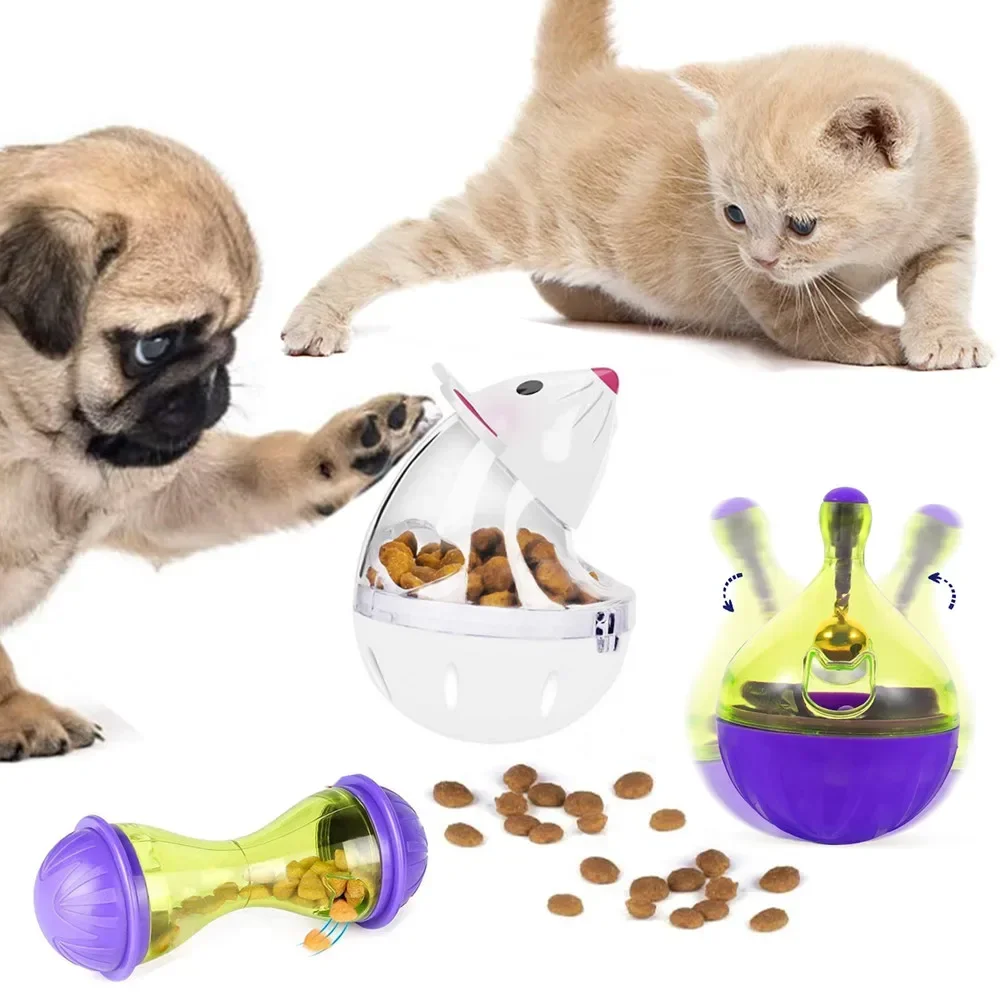 Jouet interactif pour chat, chiens, souris, gobelet de nourriture, jouets pour chaton, mangeoire pour chiot, fuite, distributeur de nourriture, Puzzle, jouet boule de friandise lente