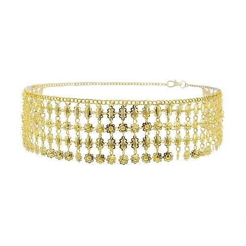 Damen Gürtel Metalllegierung Silber Gelb Gold Taillengürtel Maskerade Ferien Einfarbig