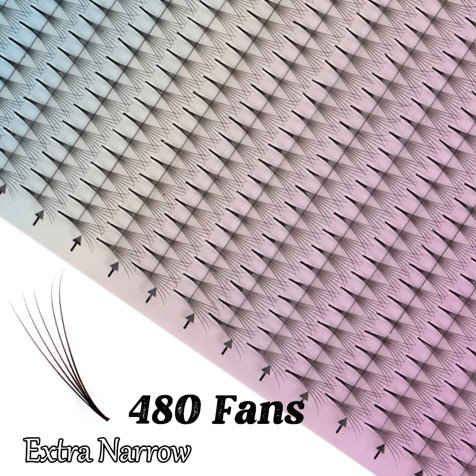 AGUUD XL Mega Tray Thin Pointy Base Narrow Premade Fans Wimpernverlängerung Korea Silk Russian Volume Lash Vorgefertigter schmaler Fächer Image