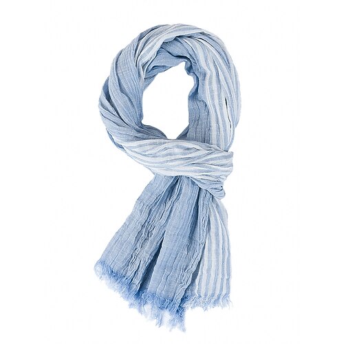 Gestreifter Baumwollschal für Herren – leichtes, weiches Tuch mit Fransen für Herbst und Winter, lässiger Schal im Vintage-Stil für Reisen, den Alltag und Outdoor-Aktivitäten Image