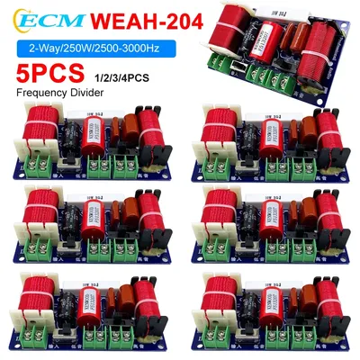 1-5pcs 2-Way 250W Speaker Crossover 2500-3000Hz Treble Medium Bass Filter Frequency Divider HiFi Stereo Audio Crossover Filter
