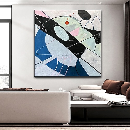 Mintura handgefertigte Cartoon-Ölgemälde auf Leinwand, Wandkunst, Dekoration, moderne abstrakte Texturbilder für die Inneneinrichtung, gerolltes, rahmenloses, ungedehntes Gemälde Image