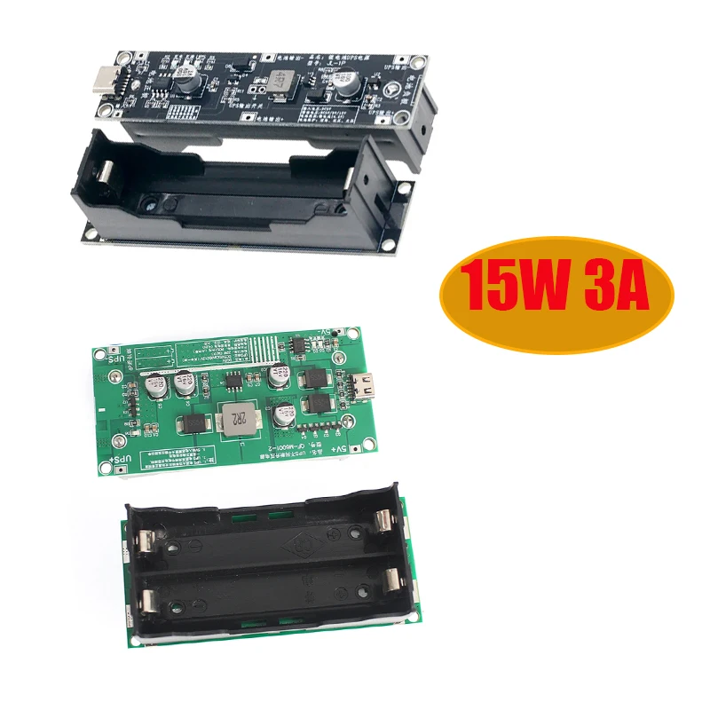 1PCS 15W 3A Typ-C 18650 Lithium-Batterie Ladegerät Modul DC-DC Step Up Booster Konverter schnelle Ladung UPS Netzteil 5V 9V 12V Image