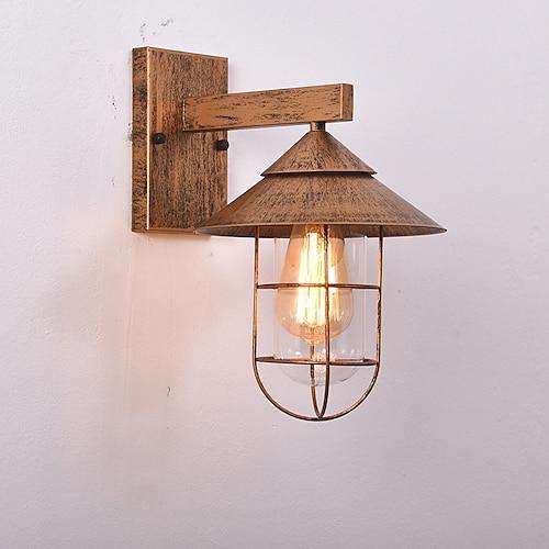 LED-Wandleuchter-Leuchte, antike Wandleuchter-Laterne, externe wasserdichte IP65-Laterne aus rostfreiem Aluminiumglas, Wandlampe, Laterne, Innenhof, Garten, Balkon, Villa, dekorative Lichter, 85–265V