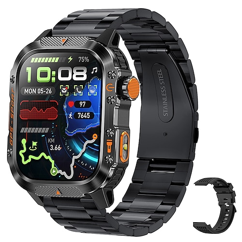 neue imosi gps smart watch 2.01 ultra hd display eingebautes gps Kompass, Anrufe tätigen/empfangen, Smartwatch, 540-mAh-Akku, 3 atm wasserdicht
