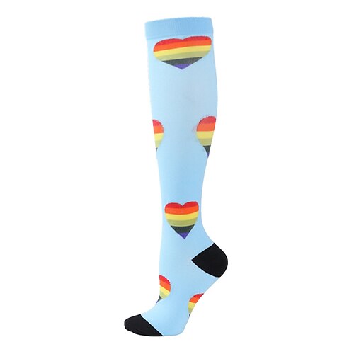 3 Paar Unisex-Sport-Kompressionssocken, elastische Wadensocken mit langem Schlauch für Damen und Herren, athletische Drucksocken zum Laufen und Seilspringen Image