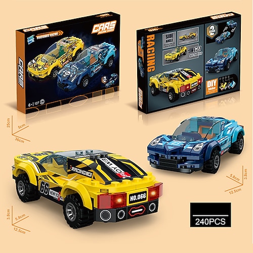 Bausteine Kinder Zusammenbau Kleine Partikel DIY Rennsportwagen Sportwagen Bausteinauto Kompatibel Mit Einem Großen Jungen Und Mädchen Bausteinspielzeug Weihnachtsgeschenk Image