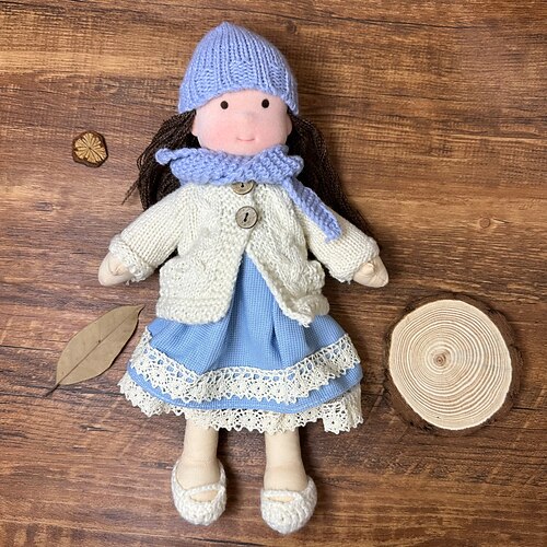 Baumwollkörper Waldorfpuppe Puppe Künstler handgemachte Mini-Anziehpuppe DIY Halloween Geschenkbox Verpackung Segen für Weihnachtsgeschenke Image