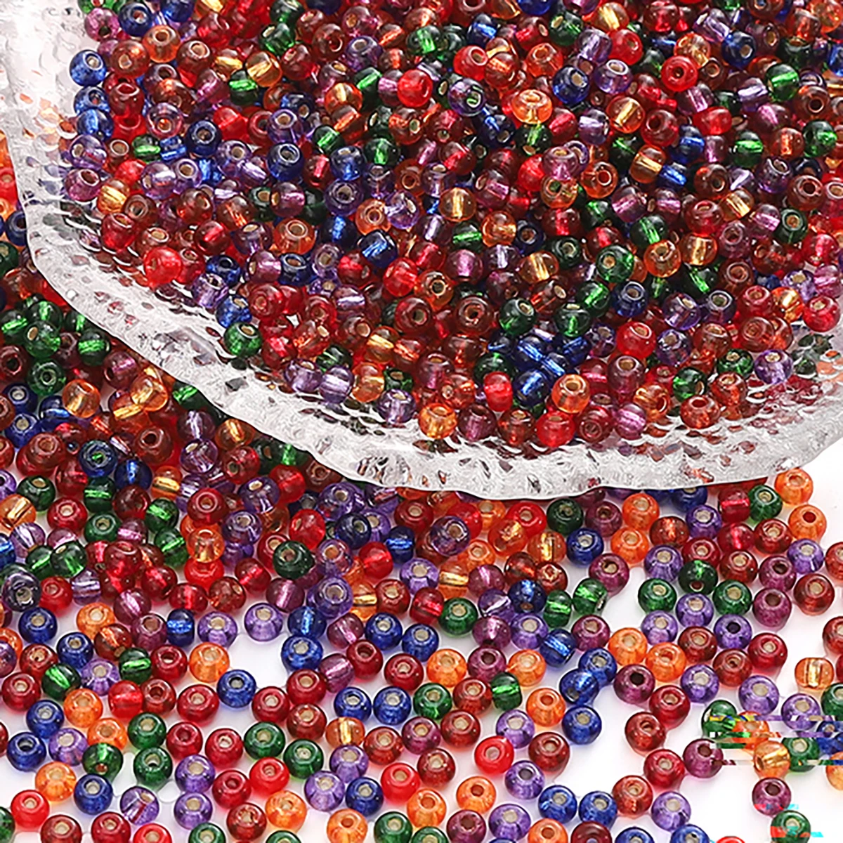 3mm 300 Teile/beutel Ultra Hohe Qualität Silber Beschichtet Farbe Reis Perlen Glas Rocailles Charme DIY Handwerkskunst Schmuck armband Earri Image