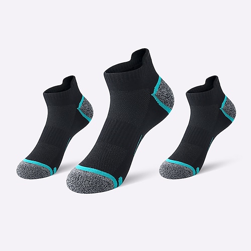 Herren 2 Paare Mehrfachpackungen Socken Laufsocken Freizeitsocken Schwarz Weiß Farbe Farbblock Urlaub Sport Outdoor Täglich Basic Mittel Frühling Herbst Mode Lässig Image