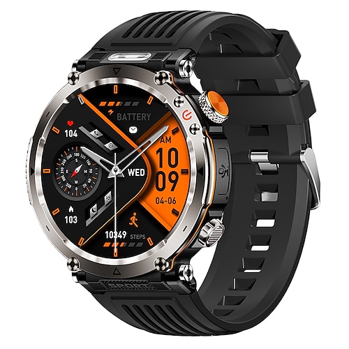 IP68 wasserdichte Smart Watch Männer 600mAh Outdoor Smartwatch Kompass Herzfrequenz LED Taschenlampe Bluetooth Anruf Sport Smartwatch