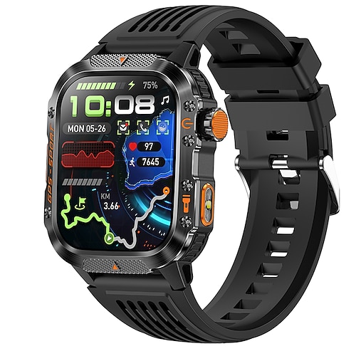 neue imosi gps smart watch 2.01 ultra hd display eingebautes gps Kompass, Anrufe tätigen/empfangen, Smartwatch, 540-mAh-Akku, 3 atm wasserdicht